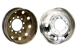 VIS-Polish automated wheel polishing before and after